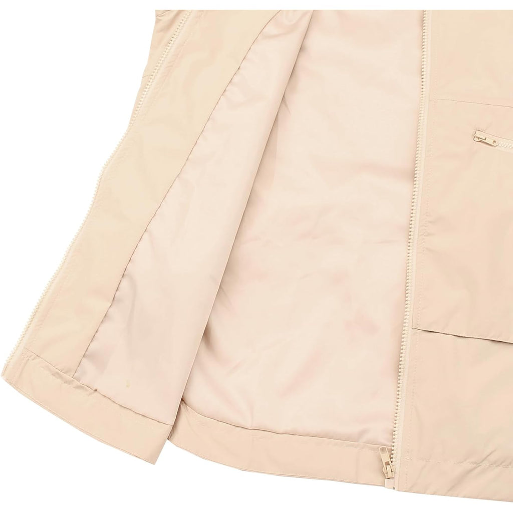 Womens Waterproof Raincoat Lightweight Rain Jacket Trench Coat Hooded Windbreaker With Pockets For Outdoor
