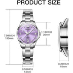 OLEVS Watches for Women Luxury Elegant Stainless Steel Waterproof Luminous Diamond Women's Fashion Watch Ladies Watches for Small Wrists