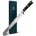 10" Bread Knife - Sourdough Slicing Knife Professional 5Cr15Mov Stainless Steel Serrated Knives, Ergonomic Wood Handle & Full Tang Design, Gift Box Included (Single-Edge