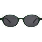 SOJOS Retro Oval Round Polarized Sunglasses Womens Mens, Small Chic Vintage Trendy Sunnies SJ2611 Dark Green/Grey