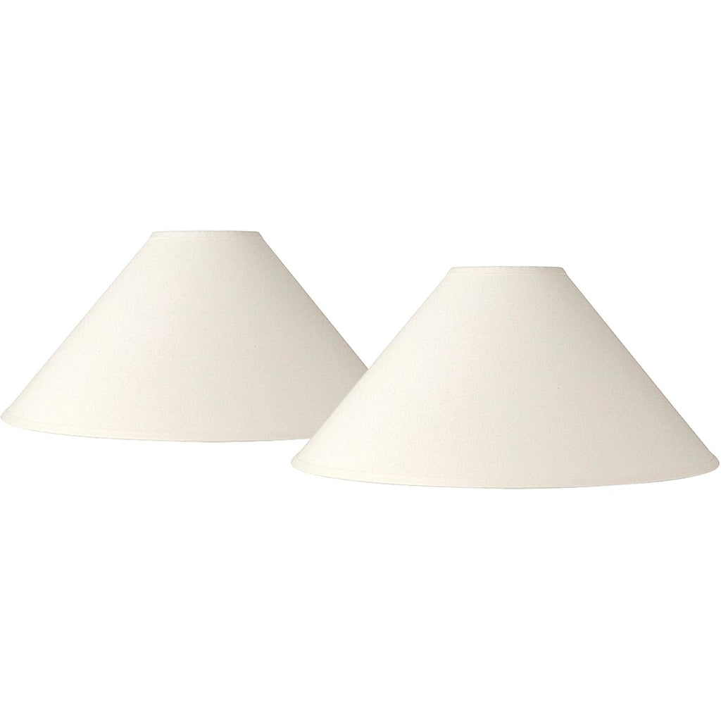 Set Of 2 Chimney Lamp Shade (Pre-Assembled) S White Large 6" Top X 23" Bottom X 13.5" Slant X 10.5" High Spider With Replacement Harp And Finial Fitting