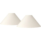 Set Of 2 Chimney Lamp Shade (Pre-Assembled) S White Large 6" Top X 23" Bottom X 13.5" Slant X 10.5" High Spider With Replacement Harp And Finial Fitting