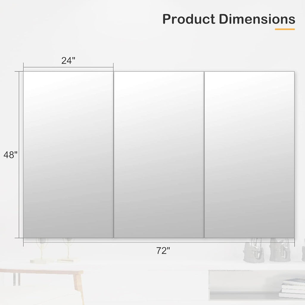 Honyee Home Gym Mirror, 48" x 24" x 3PCS, Wall Mounted Frameless Mirror with Polished Edge, Tempered Glass Mirror, Large Workout Mirror for Home Gym/Yoga Room/Dancing Room and More (48" x 24", 3PCS)