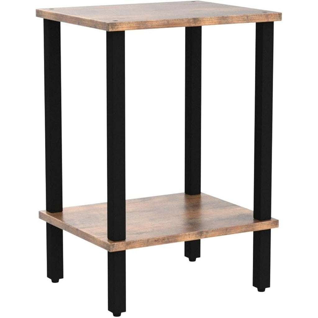 Tutotak End Table, Set Of 2, Side Table, Nightstand, 2-Tier Storage Shelf, Sofa Table For Small Space, Living Room, Bed Room Tb01Bb035