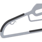 Amazon Basics Space Saving Non-Slip Rubber Coated Plastic Hangers With 360° Swivel Hook, Thin, Gray, Pack Of 50