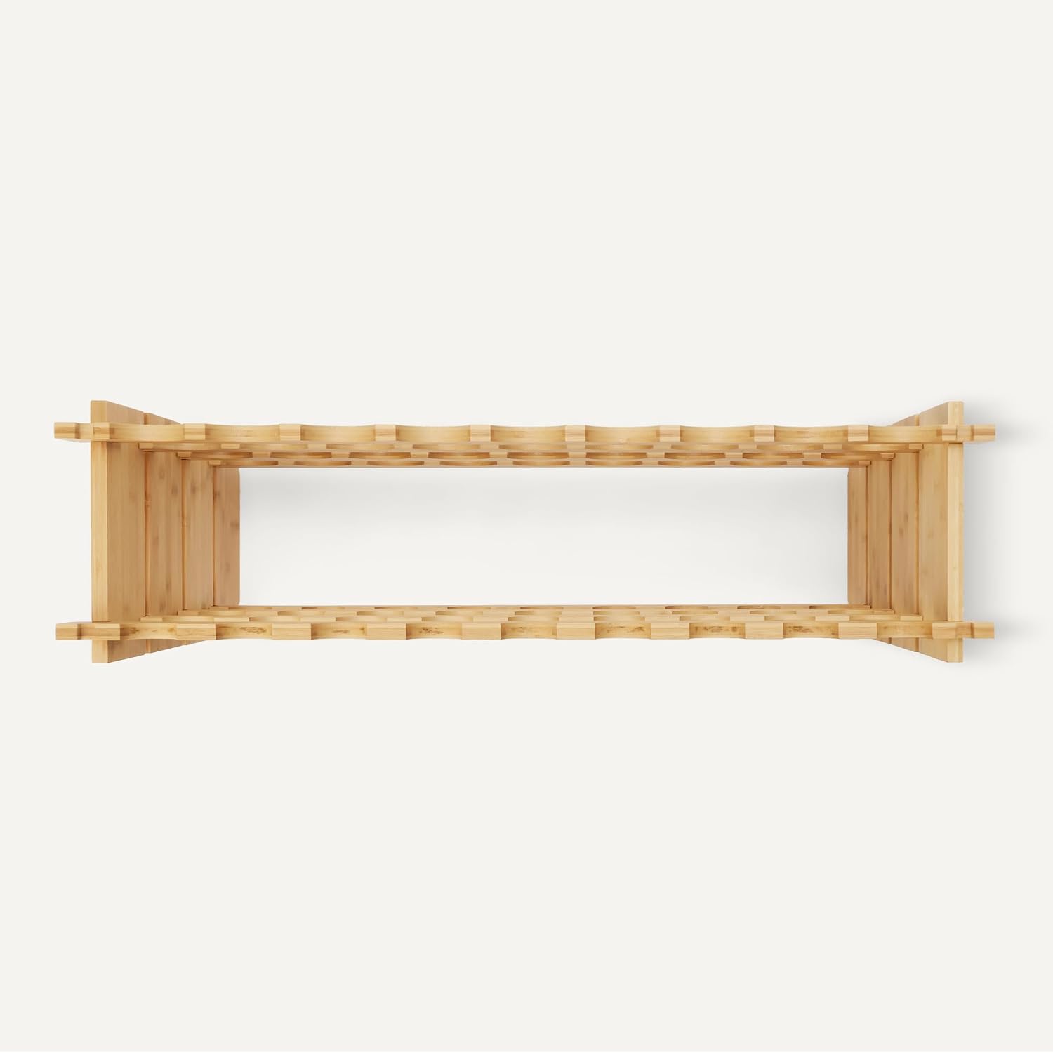 Amazon Basics Stackable Natural Bamboo Wine Rack, 36 Bottle Capacity, Easy To Assemble