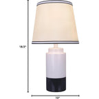 Aspen Creative 40114-32, Two Pack Set - 18 1/2" High Traditional Ceramic Table Lamp, Off White & Black And Empire Shaped Lamp Shade In Off White, 10" Wide