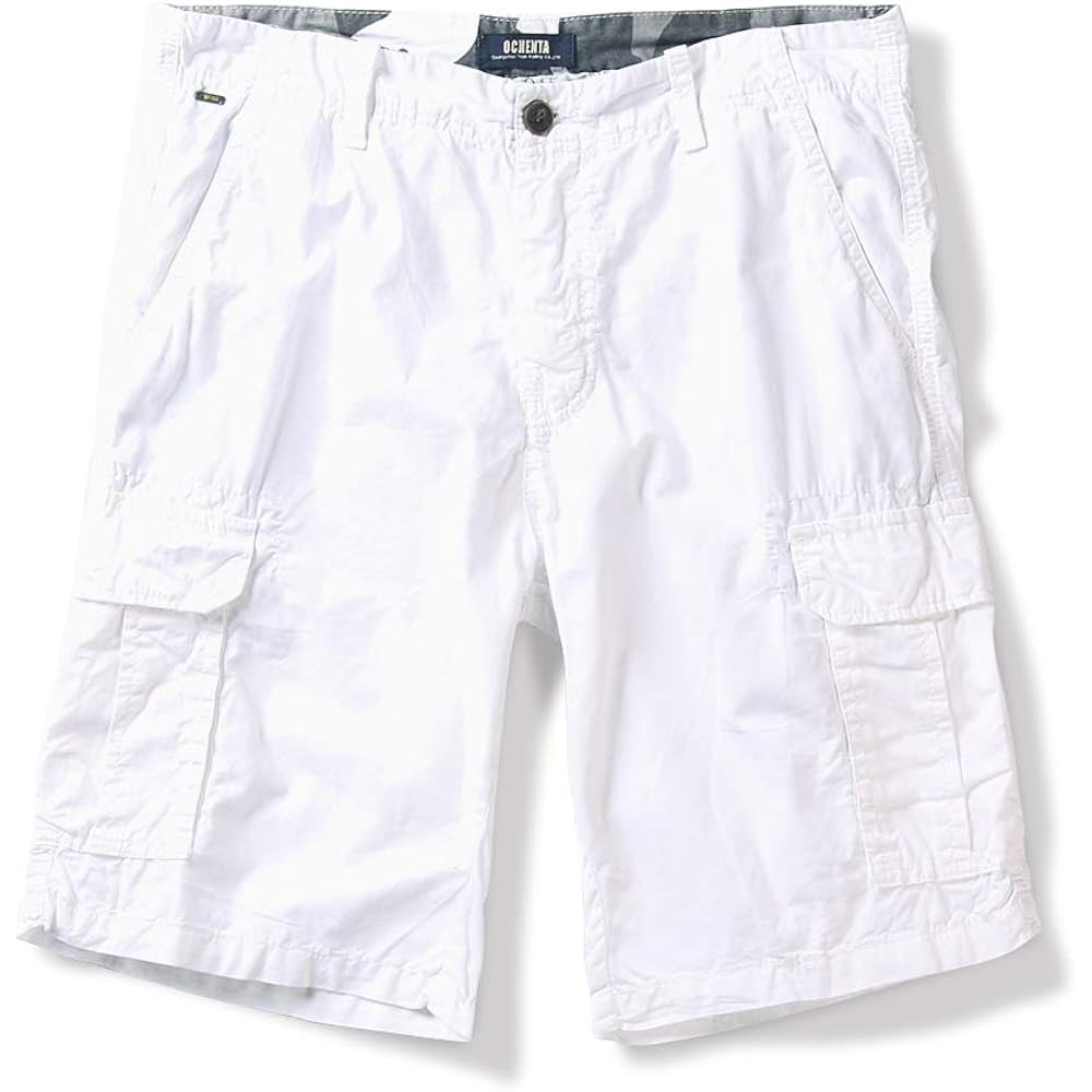 Ochenta Men'S Lightweight Cargo Shorts, Relaxed Fit 100% Cotton Casual Summer Shorts With 6 Pockets (No Belt)