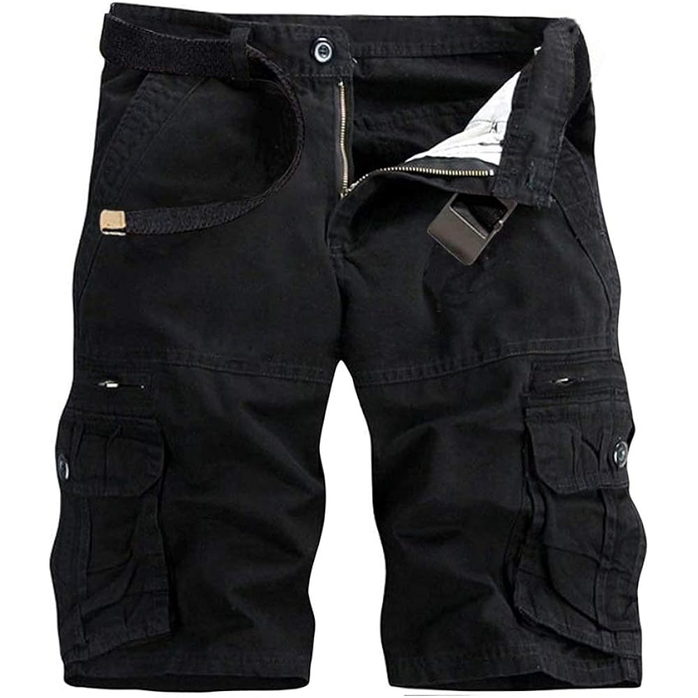 Akarmy Men'S Lightweight Multi Pocket Cotton Casual Cargo Shorts,Outdoor Twill Camo Shorts With Zipper Pockets(No Belt)