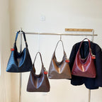 Vegan Hobo Bag Cherry Leather Shoulder Purse Slouchy Designer Crossbody Bag For Women Retro Tote Handbag
