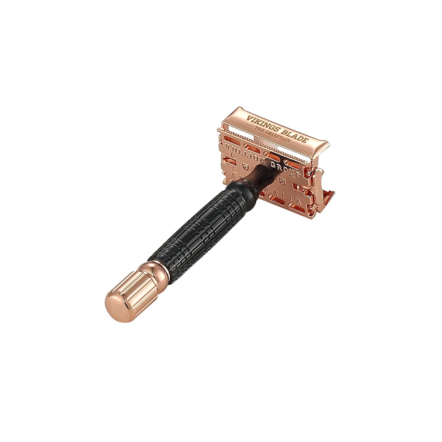 VIKINGS BLADE Double Edge Safety Razor for Men + 5 Swedish Steel Blades + Luxury Case. Smooth, Reusable, Eco-Friendly (Chieftain “Odin”)