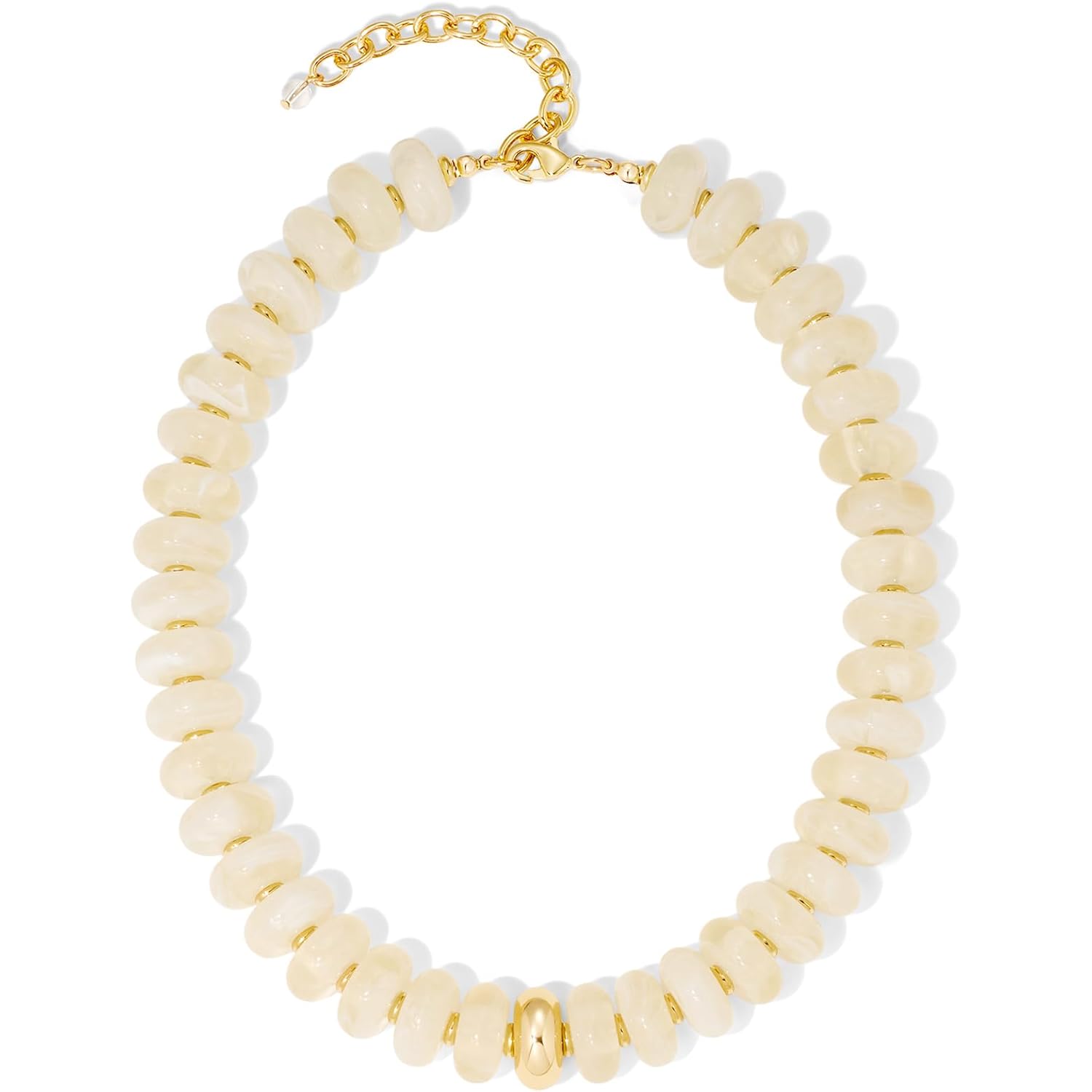 Mothers Day Gifts Chunky Beaded Choker Necklace for Women Statement Necklace with Gold Accent Adjustable Beach Summer Jewelry Trendy Boho Necklaces in Multiple Colors y2k Jewelry