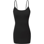 Bozzolo Women's Ladies Adjustable Spaghetti Strap Basic Long Cami Tunic Tank Top