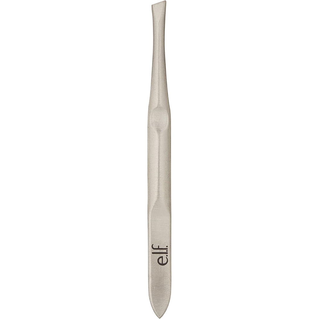 e.l.f. Slant Tweezer, Professional Quality Stainless Steel, Provides a Strong Grip, Removes Hairs Accurately, Shapes, Defines, Easy To Use, Ergonomically-Designed