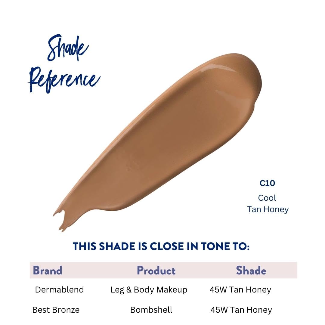 B Bestbronze Body Makeup Concealer, Waterproof Tattoo Cover Up & Full Coverage Body Foundation For Legs, Scars & Varicose Veins, 3.4 Fl Oz (Pack Of 1) – C10 Tan Honey