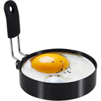 3.5'' Egg Rings With Silicone Handle, Stainless Steel Egg Cooking Rings，Nonstick，For Frying Eggs And English Muffins Pancake, Egg Mold Shaper For Breakfast