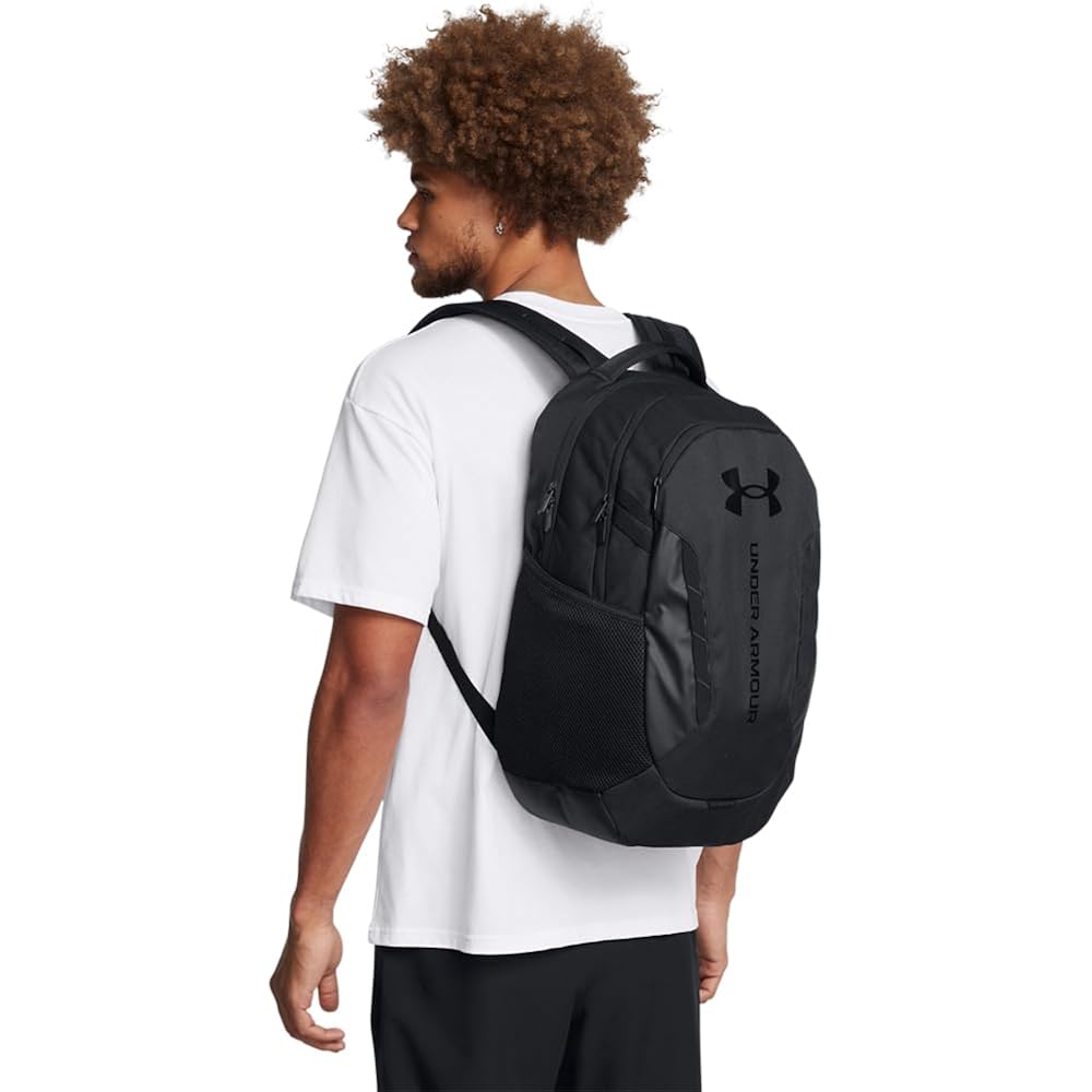 Under Armour Unisex-Adult Hustle 6.0 Backpack, (003) Black/Black/Black, One Size Fits Most
