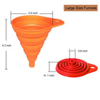 Kongnai Kitchen Funnel Set 4 Pack, Small And Large, Kitchen Gadgets Accessories Foldable Silicone Collapsible Funnels For Filling Water Bottle Liquid Transfer Food Grade