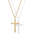 PAVOI 14K Gold Plated Cubic Zirconia Cross Pendant Necklaces for Women | Linear Bezel CZ Religious Cross Faith Pendant Necklace