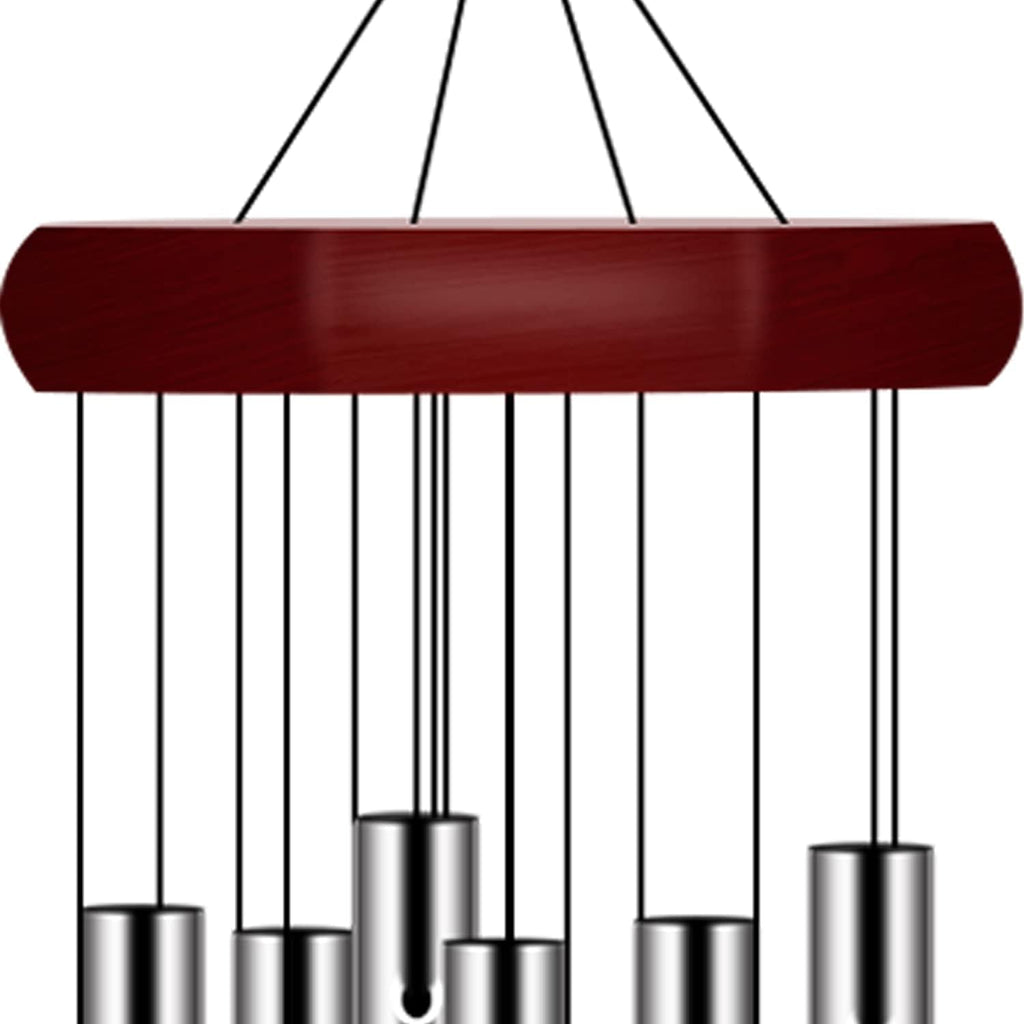 Memorial Wind Chimes Outdoor Large Deep Tone, Sympathy Wind-Chime Personalized With 6 Tuned Tubes, Elegant Chime For Garden Patio Balcony And Home