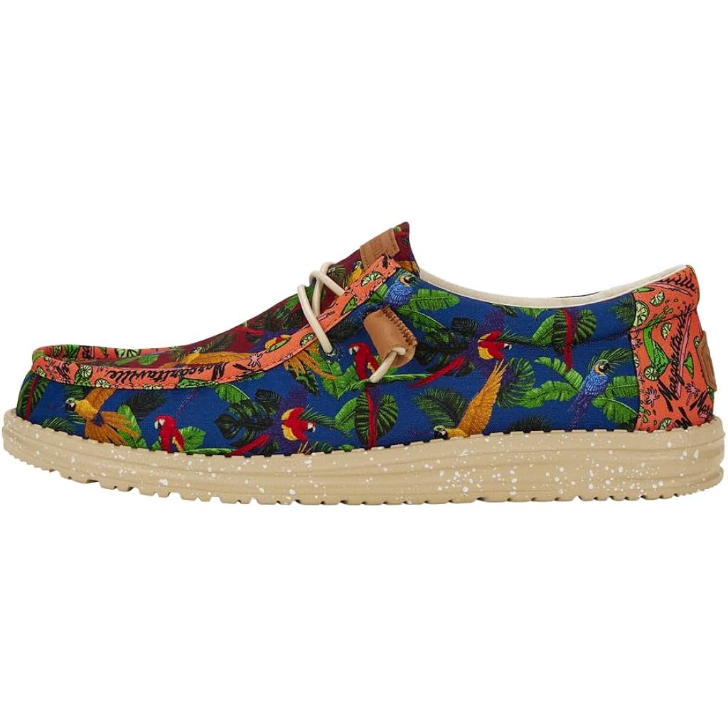 Heydude Men'S Wally Margaritaville Slip On Shoes | Tropical Print | Lightweight Casual Loafers
