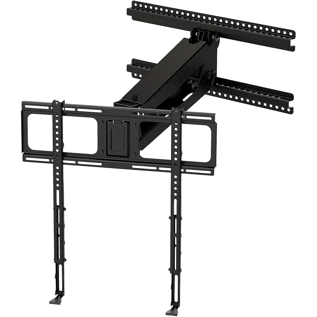 Mantelmount- Mm340 Above Fireplace Pull Down Tv Mount- Televisions 44" To 80" Up To 90 Lbs - Safe Auto-Adjusting Tv Mounts - Patented Motion Stops, Handles, Balancing Technology - Superior Steel