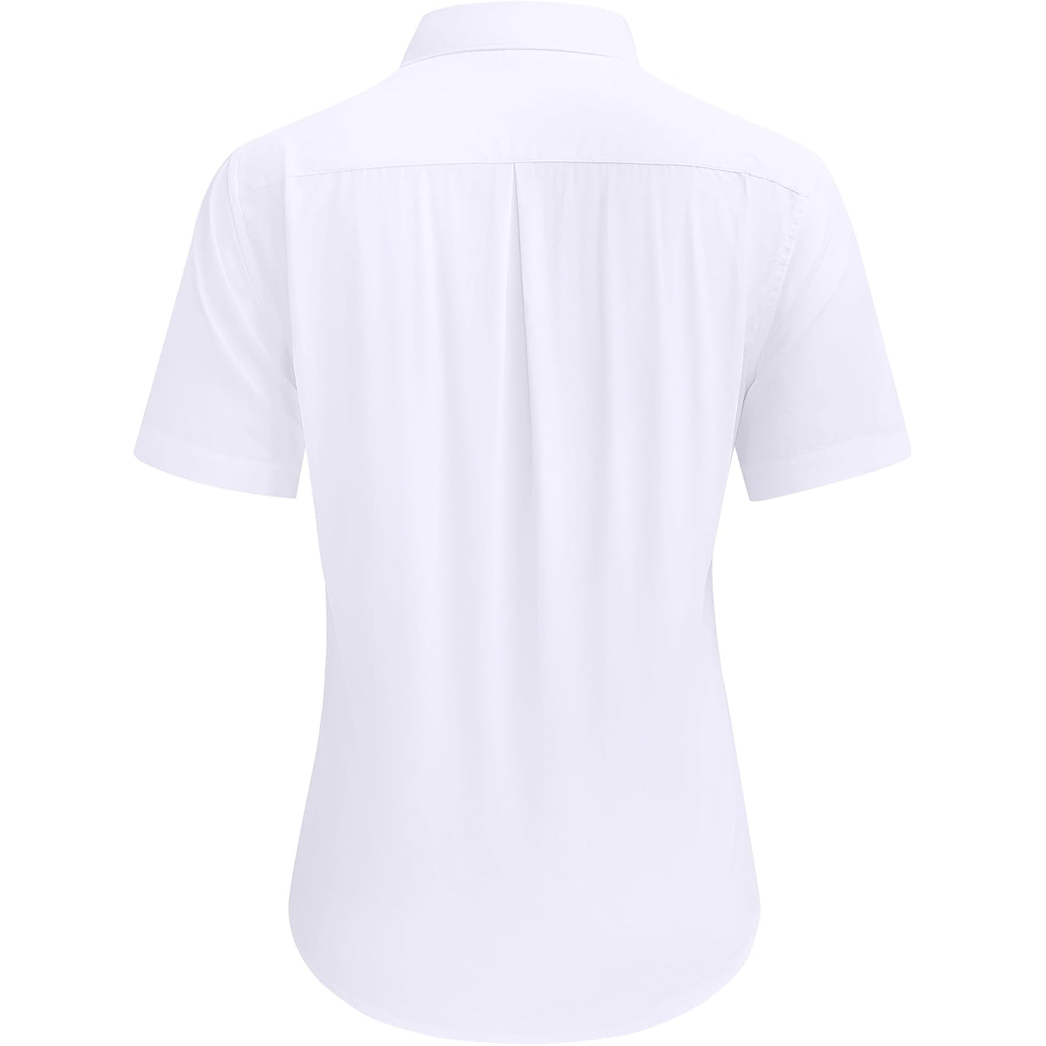 Siliteelon Button Down Shirts For Women Short Sleeve Cotton Dress Shirt Collared Wrinkle Free Work Business Office Blouse