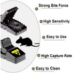 Feeke Mouse Traps, Mice Traps For House, Small Mice Trap Indoor Quick Effective Sanitary Safe Mousetrap Catcher For Family And Pet - 6 Pack, (M01-6Pack)