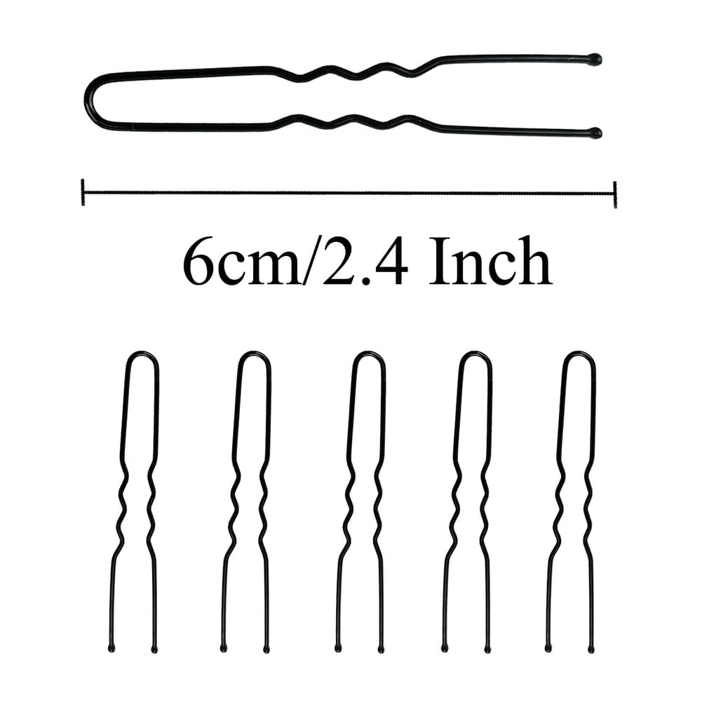 330 Count U Shaped Hair Pins For Buns, Yingfeng 2.4 Inch Bun Pins Black Hair Pins For Women Girls With Storage Box, Hair Accessories For All Hair Types