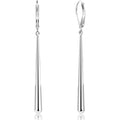 925 Sterling Silver Dangle Earrings 14k Gold Plated Long Strip Bar Waterdrop Leverback Earrings Hypoallergenic Lightweight Trendy Long Drop Earings for Women Lady Jewelry Gifts in Box