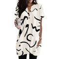 Summer Womens Tunic Tops for Leggings with Pockets Button V Neck Short Sleeve Casual Long T Shirts S-3XL