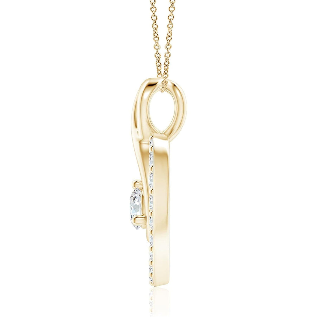 Angara Diamond Heart Necklace with Infinity Loop in 14K Solid Gold/Platinum | Natural Diamond Pendant for Women | April Birthday, Anniversary Jewelry Gift
