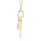 Angara Diamond Heart Necklace with Infinity Loop in 14K Solid Gold/Platinum | Natural Diamond Pendant for Women | April Birthday, Anniversary Jewelry Gift