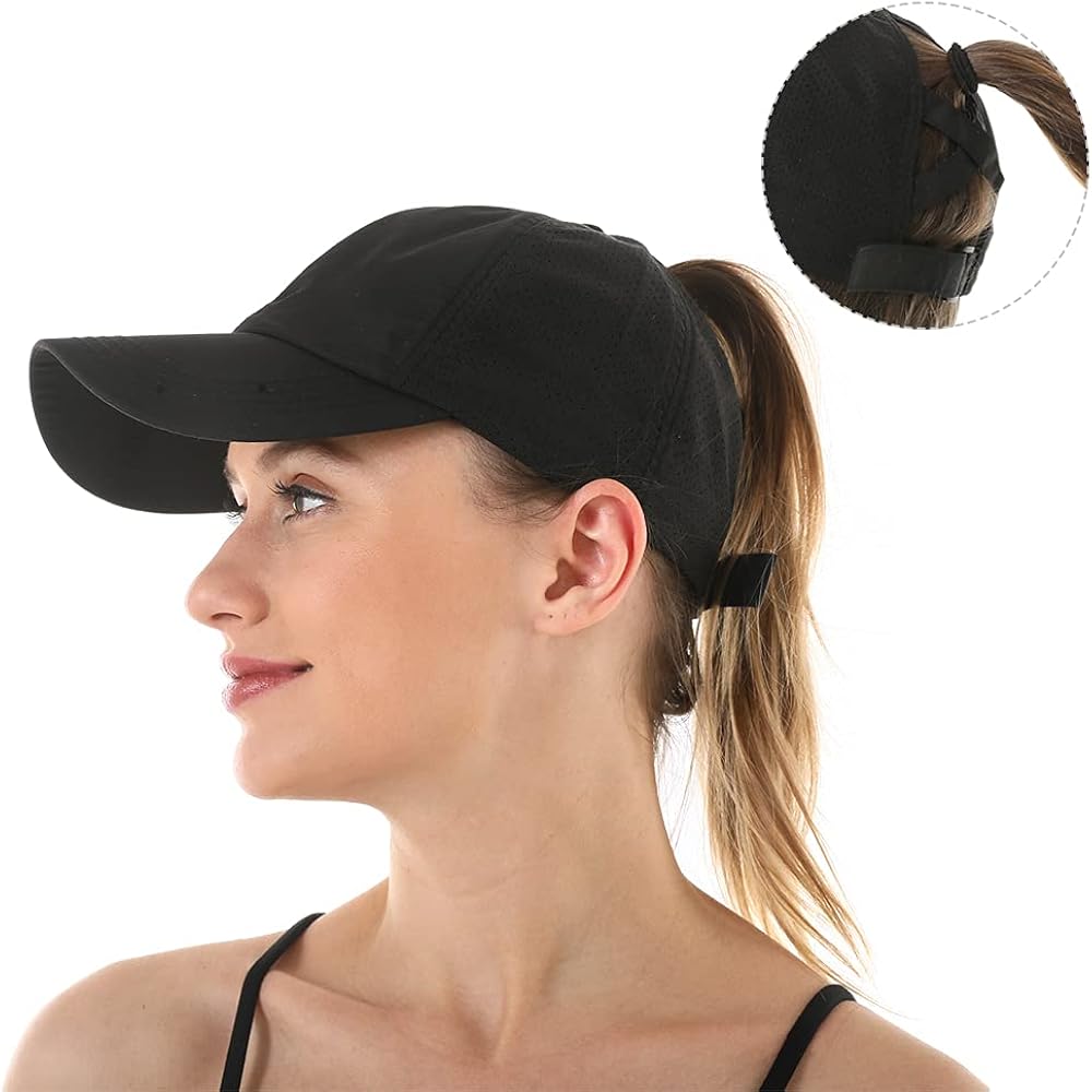 Womens Criss Cross Ponytail Hat Quick Drying Baseball Cap Sun Hats Uv Protection Sport Cap