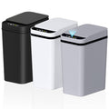 3Pack Bathroom Small Trash Can With Lid, 2.6 Gallon Touchless Automatic Garbage Can Slim Waterproof Motion Sensor Smart Trash Bin For Bedroom, Office, Living Room White/Black/Grey