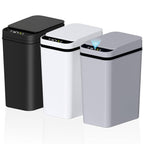 3Pack Bathroom Small Trash Can With Lid, 2.6 Gallon Touchless Automatic Garbage Can Slim Waterproof Motion Sensor Smart Trash Bin For Bedroom, Office, Living Room White/Black/Grey