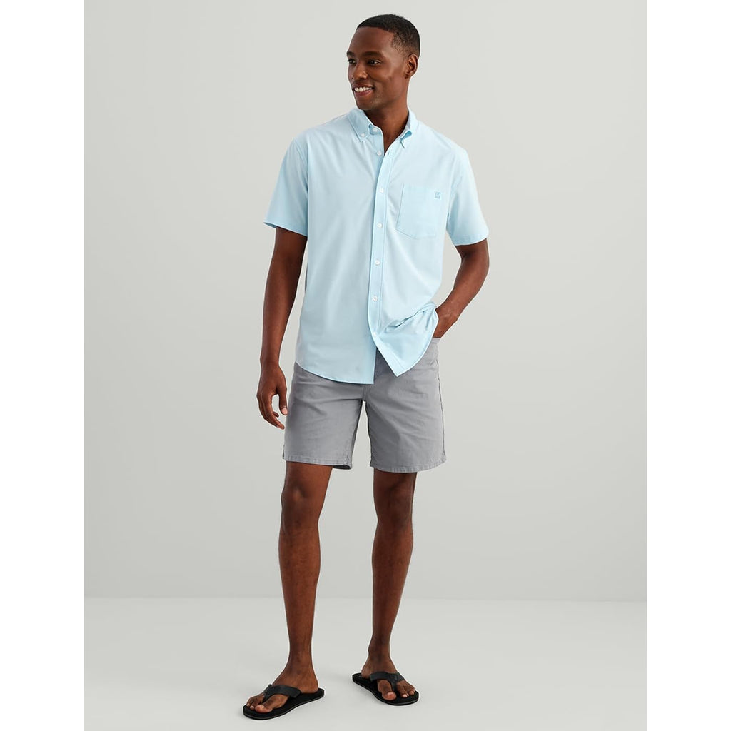 Huk Men'S Kona Solid Short Sleeve Fishing Button Down Shirt