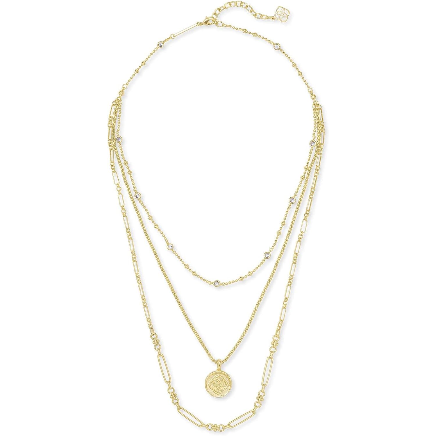 Kendra Scott Medallion Triple Strand Necklace, Fashion Jewelry for Women