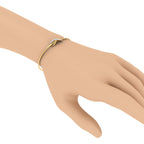 0.15 Carat Natural Diamond Infinity Sign Bangle Bracelet for Women in 14K Gold (7.5 Inch)
