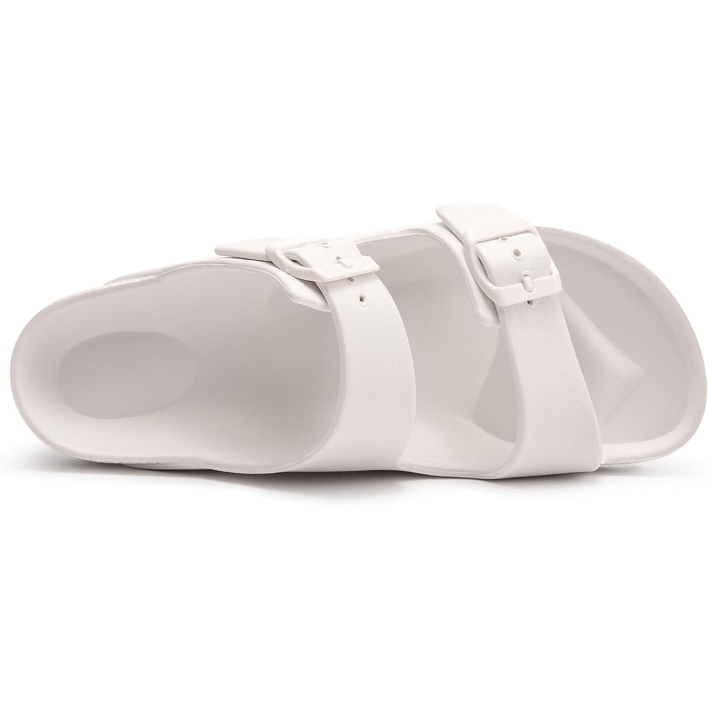 Funkymonkey Jelly Sandals For Women With Adjustable Buckle, Comfortable Chunky Slip-On Beach Slides, Waterproof Platform Shoes For Pool Shower Casual Wear