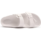 Funkymonkey Jelly Sandals For Women With Adjustable Buckle, Comfortable Chunky Slip-On Beach Slides, Waterproof Platform Shoes For Pool Shower Casual Wear