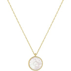 gorjana - Sunset Etched Necklace 19"-21" - 18k Gold-Plated - Mother of Pearl Pendant, Adjustable Chain - Layering Necklaces - Ideal Gifting Packaging