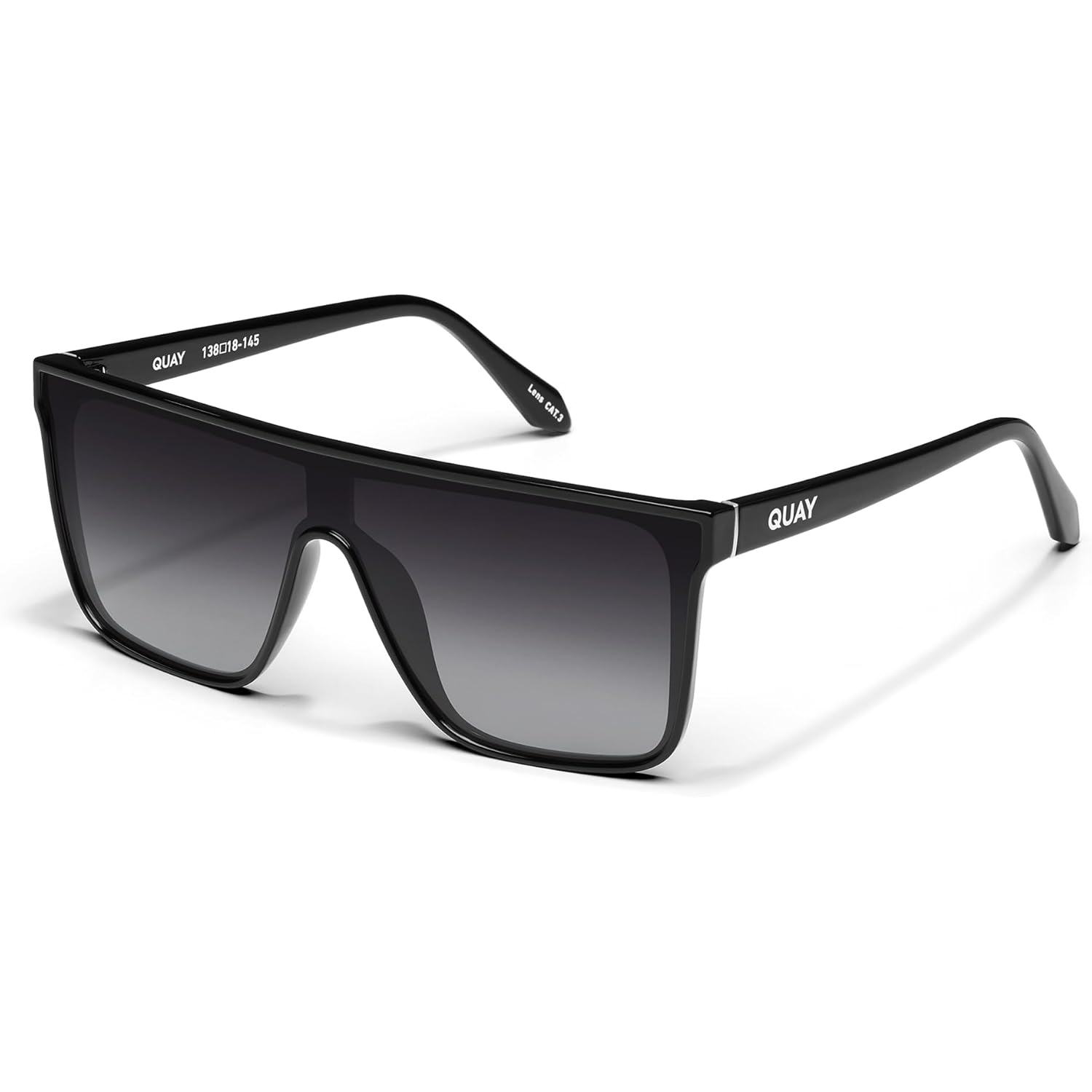 QUAY Oversized Nightfall Medium Non-Polarized Shield Sunglasses for Men & Women, Unisex Shades with UV-Protected Lenses
