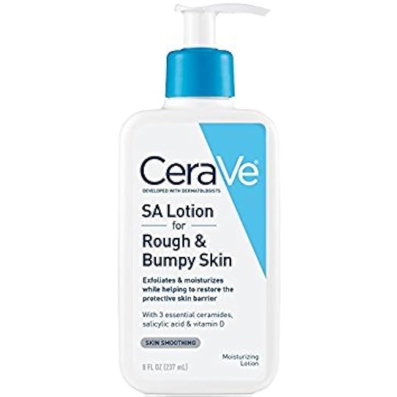 Cerave Sa Lotion For Rough & Bumpy Skin, Vitamin D, Hyaluronic Acid, Lactic Acid & Salicylic Acid Lotion, Fragrance Free & Allergy Tested, 8 Ounce