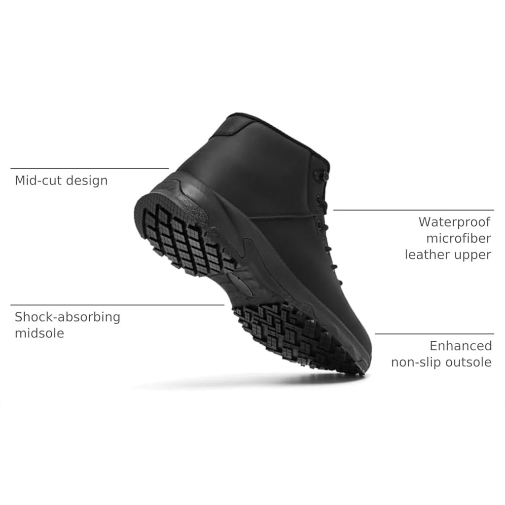 Non Slip Work Boots For Men Slip Resistant Shoes Waterproof Food Service Chef Kitchen Restaurant Working Boots Casual Leather Ankle Boot Outdoor Walking Booties