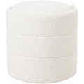 Homepop 18" Storage Round Ottoman - Cream Boucle