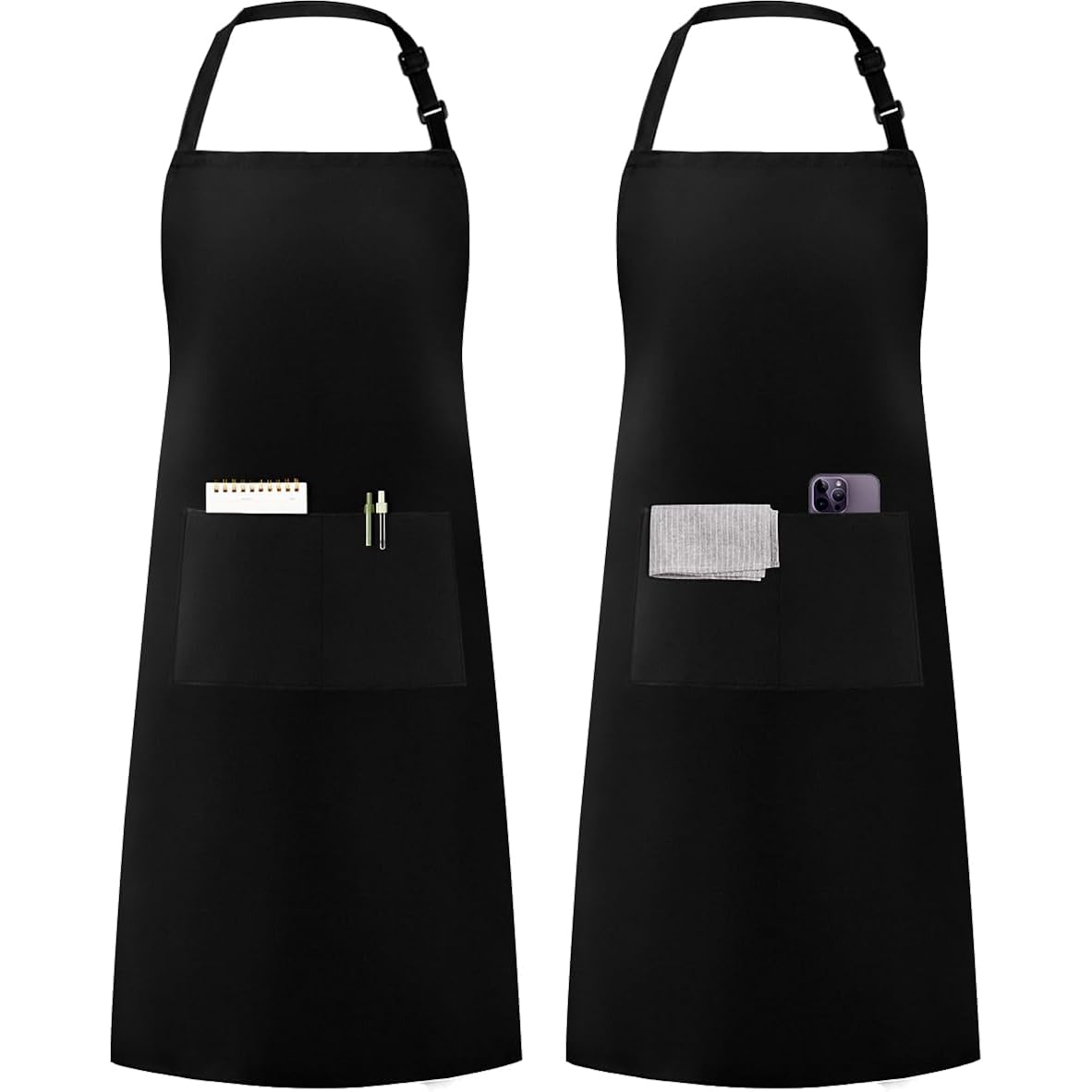 Syntus Apron For Men Women, Adjustable Cooking Kitchen Chef Aprons With 2 Pockets