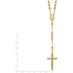 Handcrafted Real Gold Crucifix Necklace with 4mm Beaded Chain Featuring Virgin Mary Centerpiece and Polished Cross Pendant for Men and Women Spiritual Catholic Christian Jewelry Devotion Wear