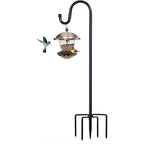 Shepherd Hooks For Outdoor, 1 Pack 62 Inch Bird Feeder Pole With 5 Prongs Base For Hanging Lantern, Hummingbird Feeder, Lightweight Plant, Shepherds Hook For Bird Feeders For Outside