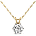 FRIENDLY DIAMONDS Lab Grown Diamond Solitaire Pendant Necklace Round Shpae | IGI Certified 1-5 Carat EF VS 14K Gold With Chain | 6 Prong Pendant Necklace